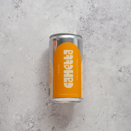A 187ml can of white wine made from Xarel·lo, Macabeu and Parellada grapes from Spain and canned for Canetta.