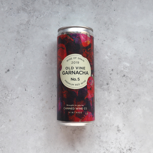 A 250ml can of red wine made from Garnacha grapes from Aragon, Spain produced by The Canned Wine Co.