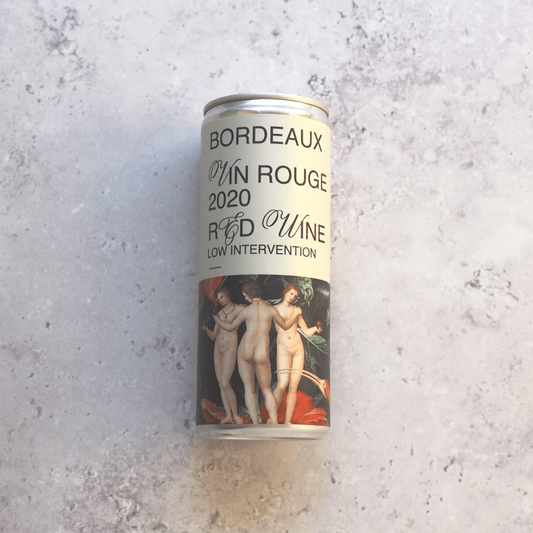 A 250ml can of red wine made from Merlot and Cabernet Sauvignon grapes from France produced by Hands Off.