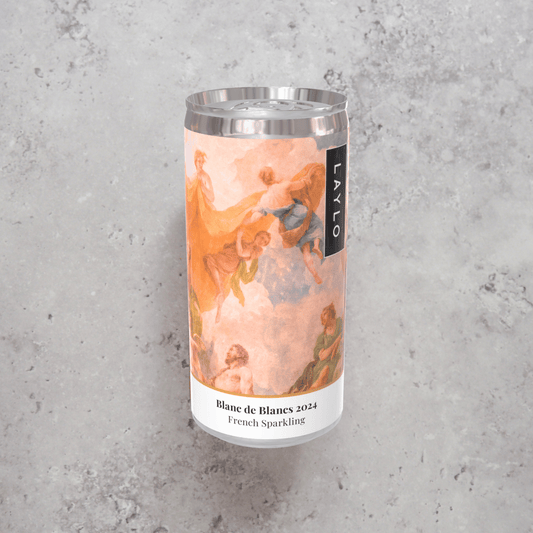 Laylo Blanc de Blancs sparkling wine, a French blend of Chardonnay, Chenin and Grolleau Gris with apple, melon and grapefruit flavours, finished with fine bubbles.