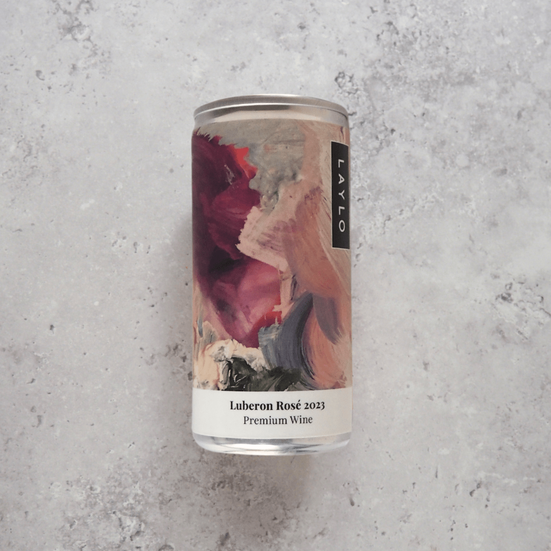 Laylo Rosé canned wine from France – crisp, fruity rosé with notes of redcurrants and strawberries.
