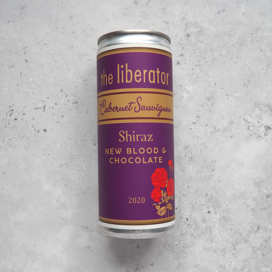 The Liberator ‘New Blood and Chocolate’ canned red wine, a South African Cabernet Sauvignon and Shiraz blend with blackcurrant, cherry, plum and spice.