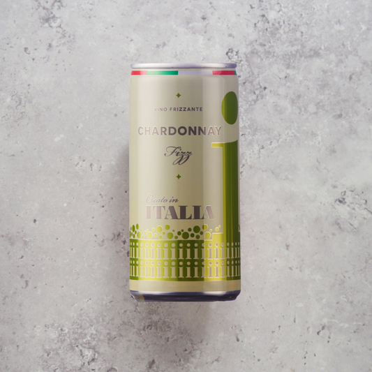 A 200ml can of Italian sparkling wine made with Chardonnay grapes.