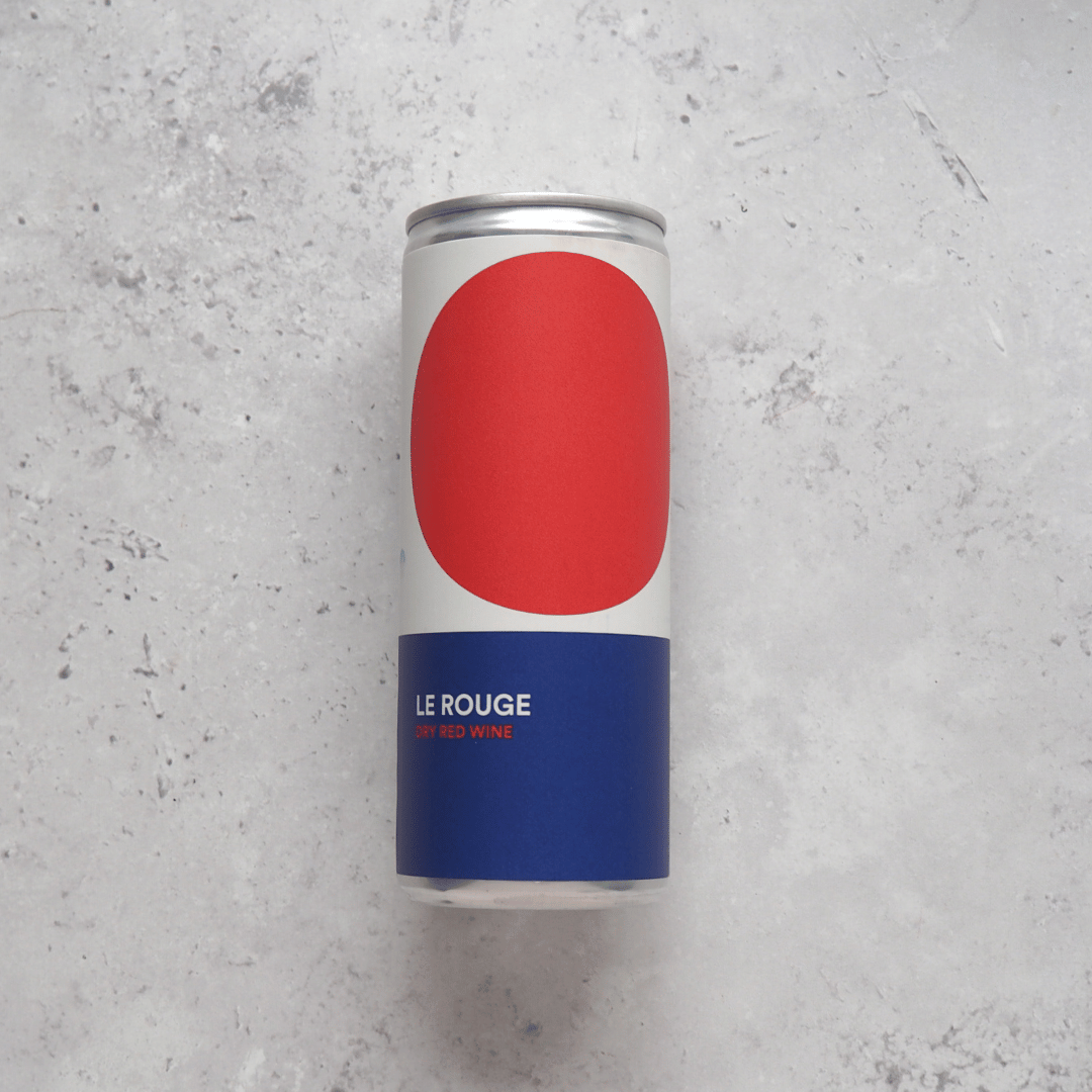A 250ml can of red wine, blending 50% Grenache and 50% Vermentino, sourced from France.