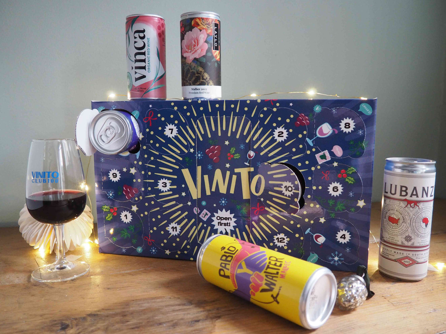 Vinito red wine advent calendar cans, Christmas countdown gift